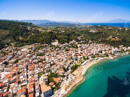 Preview: Aerial view of Zakynthos city in Zante island, in Greece