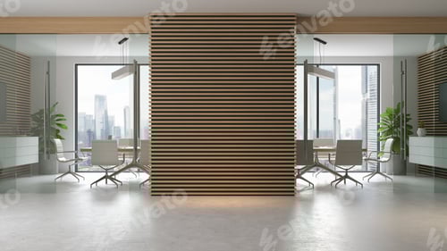 Preview: Modern style conceptual reception interior room 3d illustration