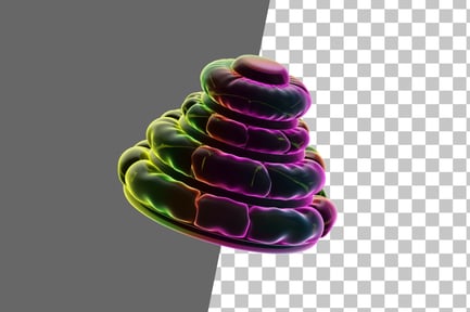 Preview: Four Balloon Ring Neon Abstract 3D Icon