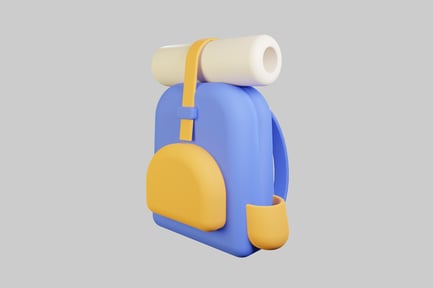 Visualização: Mochila de desenho animado com rolo de cama