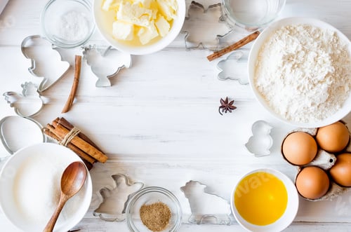 Preview: ingredients for baking gingerbread or cake