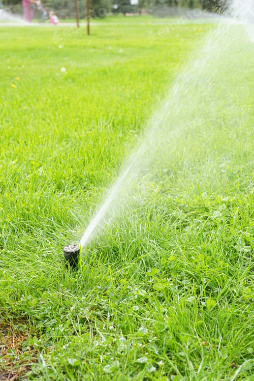 Preview: Automatic Smart Lawn Sprinkler With Adjustable Head Watering Green Lawn Grass In Sunny Day