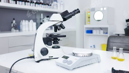 Preview: Microscope, science and closeup backgrounds for investigation, expert analytics or medical study. L
