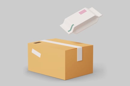 Preview: Cardboard box with white tape