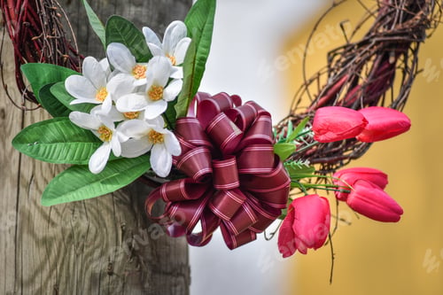 Preview: Artificial flower decoration. Photo for bright colorful design.