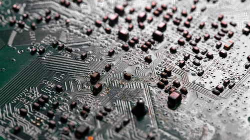 Preview: Macro Close up of printed wiring on PC circuit board
