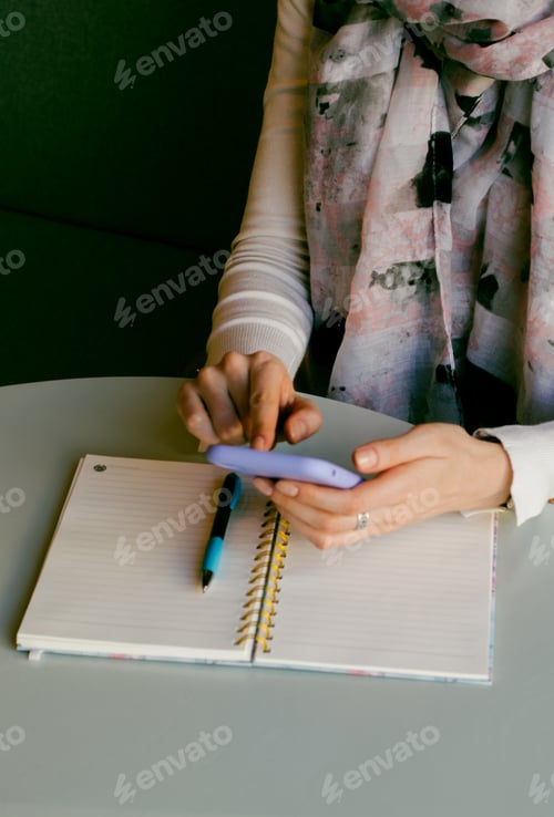 Preview: Girl using mobile phone. Using technology
