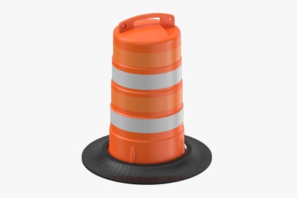 Preview: Traffic Safety Barrel with Reflective Stripes