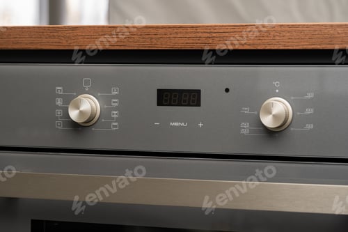 Preview: Modern oven mode control button close up