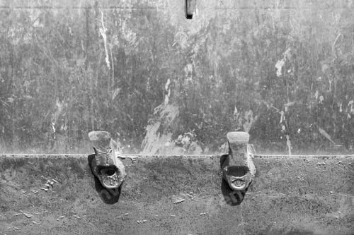 Preview: Fragment Of An Iron Ladle With Two Prong Closeup For The Construction Bulldozer Or For A Loader And
