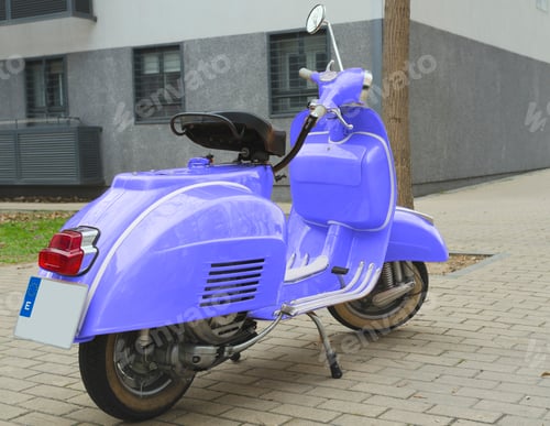 Preview: Very peri colour vintage motorcycle new 2022 design