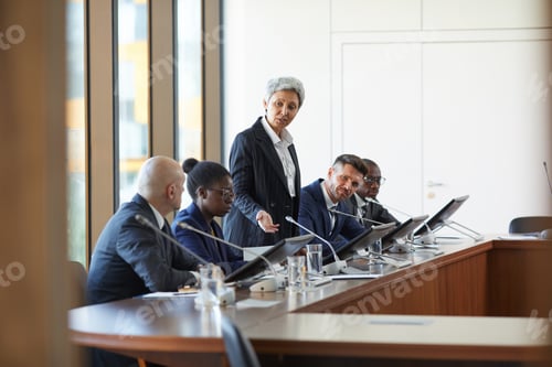 Preview: Woman speaking at seminar