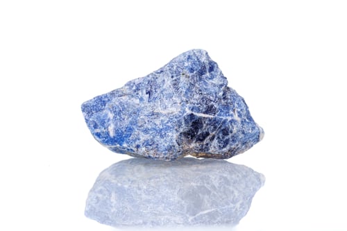 Preview: macro mineral stone Sodalite on a white background