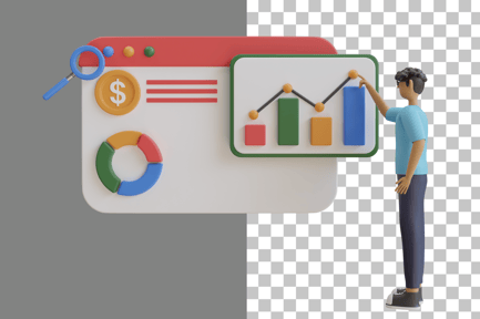 Preview: Dollar Analysis 3D Illustration