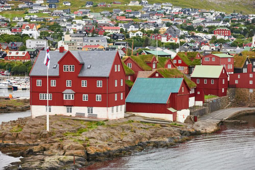 Preview: Feroe islands capital, Torshavn. Harbor and antique houses. Streymoy island
