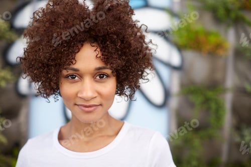 Preview: Outdoor Head And Shoulders Portrait Of Smiling Young Woman