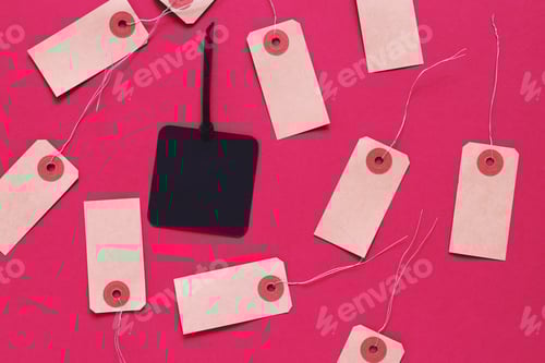 Preview: Tags on a Red Background