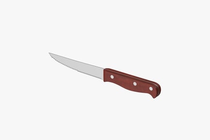 Preview: Serrated Steak Knife with Wood Handle