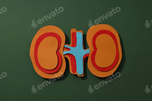 Preview: Kidney moon concept, kidneys on a green background.