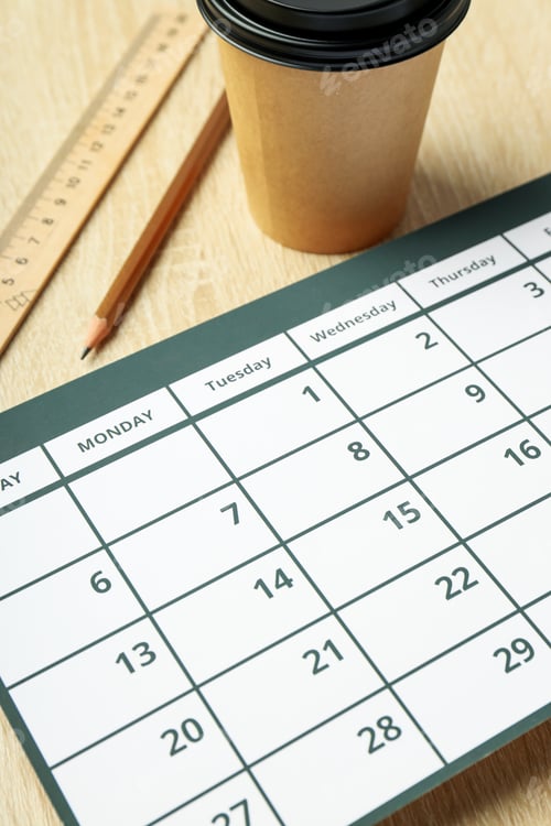 Preview: Concept of event planning and work planning, close up