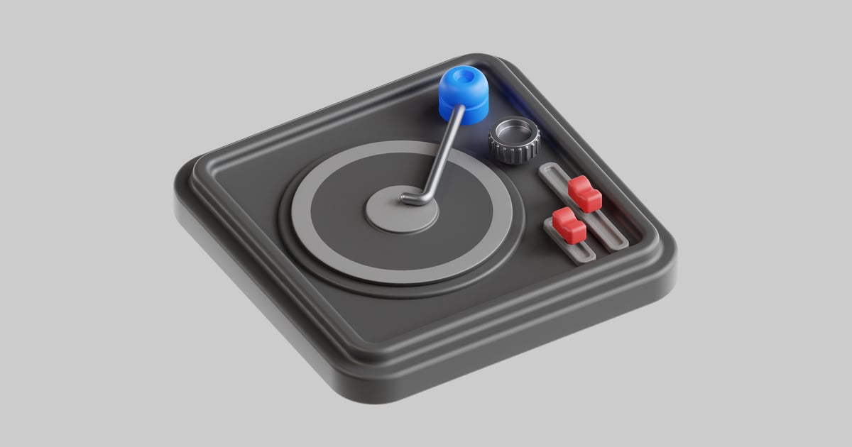 Turntable deck console interface 3D, Incl. audio & deck - Envato