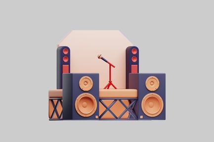 Preview: Simple stage with speakers and microphone