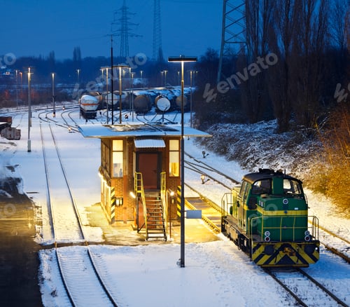 Preview: Industry Railroad Yard At Night