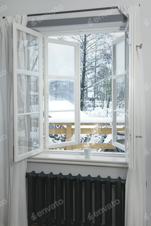 Preview: Cup of hot drink on the windowsill