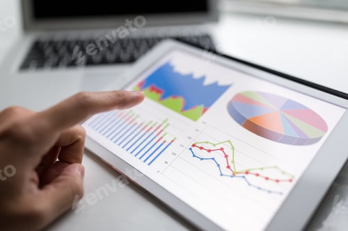 Preview: Finger touch on Digital tablet computer to show the chart