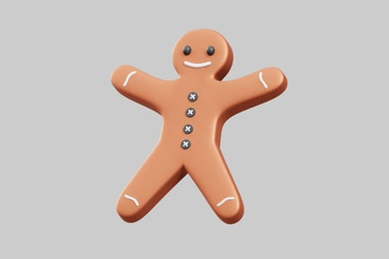 Preview: Gingerbread man cookie with buttons