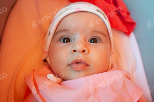 Preview: Beautiful baby is looking into the camera