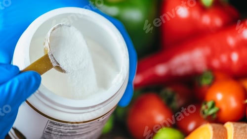 Preview: Collagen Protein Supplement Powder and Vegetables