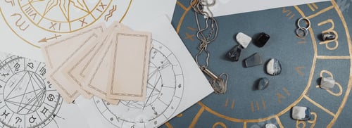 Preview: Astrology. Astrologer calculates natal chart and makes a forecast of fate.Tarot cards, Fortune telli