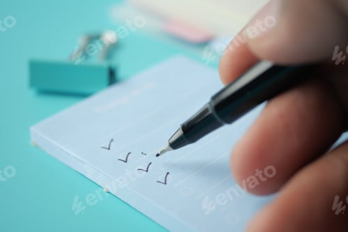 Preview: check mark on a check box on a paper