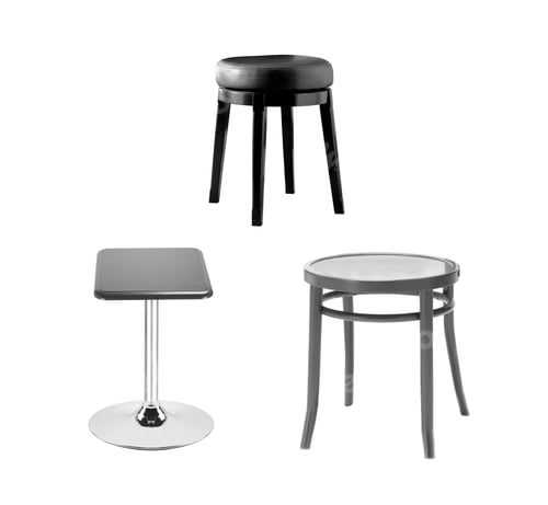 Preview: stools on a white background
