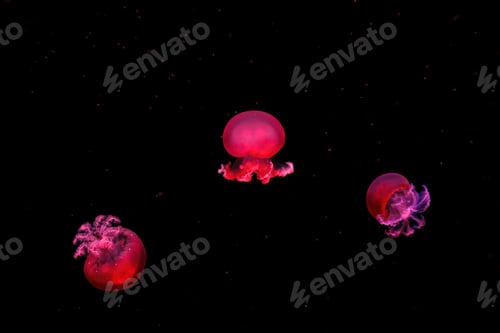 Preview: macro photography underwater rhizostoma luteum jellyfish