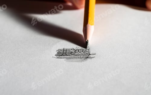 Preview: Retrace Euro coin with pencil