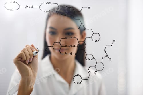 Preview: Marvels of mankinds genius. Cropped shot of a female scientist drawing up a molecule.
