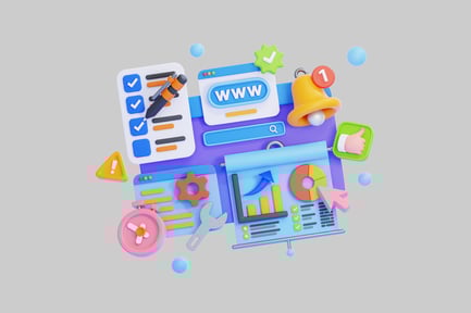 Preview: SEO and Digital Marketing Optimization Strategy 3D Render