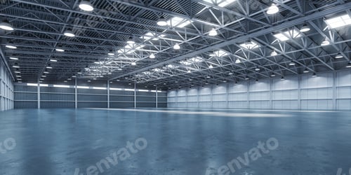 Preview: Empty warehouse or storehouse.
