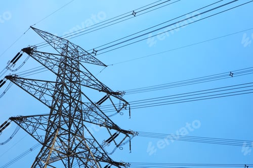 Preview: Powerline under blue sky