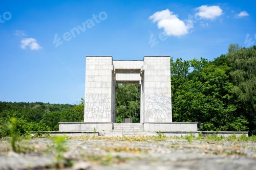 Preview: Beautiful white stone structure captured in a sunny day in Warsaw, Poland
