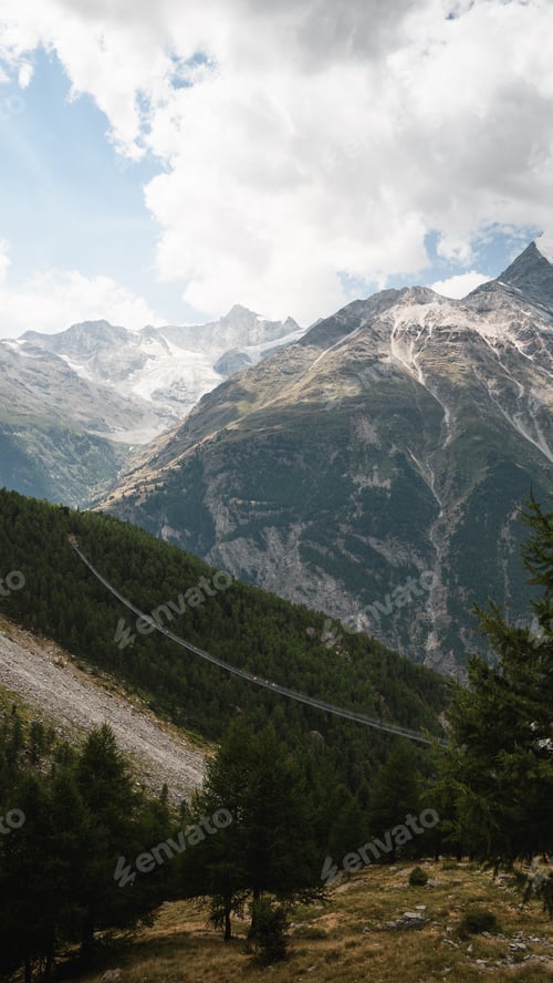 Preview: Suspension bridge with breathtaking views of the Swiss Alps