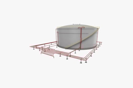 Preview: Industrial Refinery Storage Tank with Piping