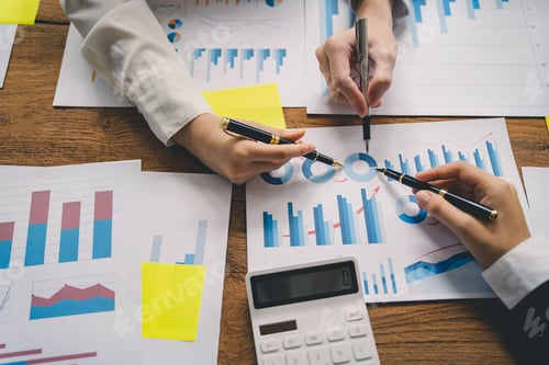 Preview: Teamwork with business people consultant describes a marketing plan to set business strategies. busi