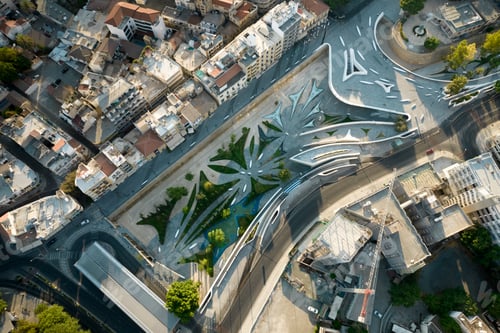 Preview: Aerial view Nicosia cityscape the capital city of Cyprus and Eleftheria square with modern