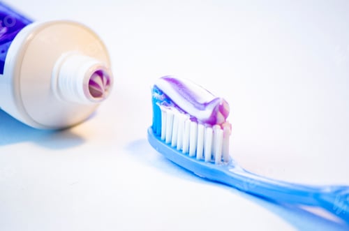 Preview: toothbrush for cleaning teeth with toothpaste on a white background