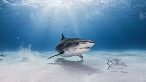 Preview: Underwater view of Tiger shark, Nassau, Bahamas