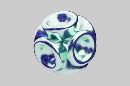 Preview: Iridescent grooved abstract form