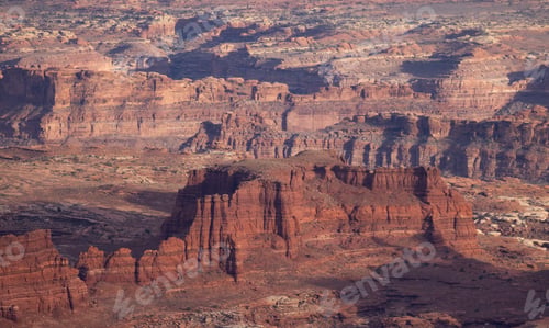 Preview: Scenic American Landscape and Red Rock Mountains in Desert Canyon.